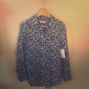 Equipment printed shirt blouse in Majolica Blue